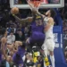With a stunning left-handed slam that could potentially alter the highlight reel, Lebron James goes back in time.