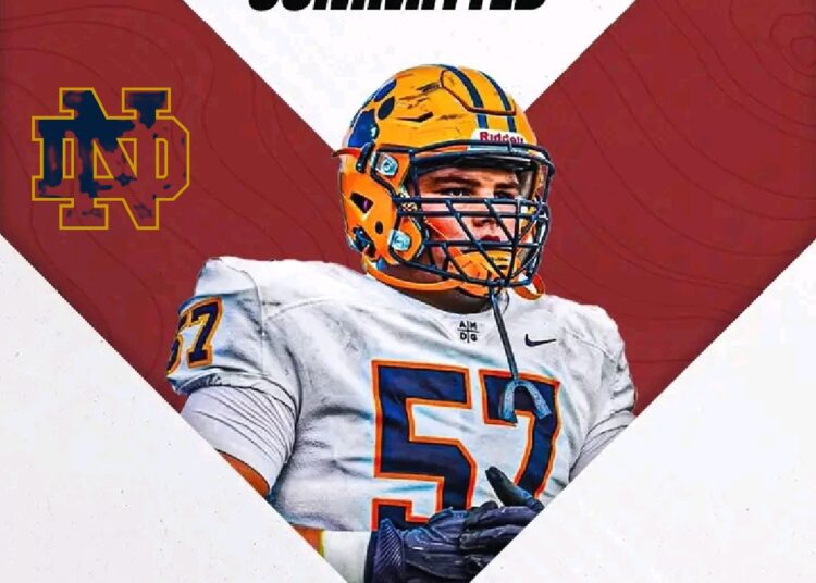 Will Conroy, a 2026 offensive lineman from Cleveland, Ohio, has committed to the Notre Dame football….. ***Read More….