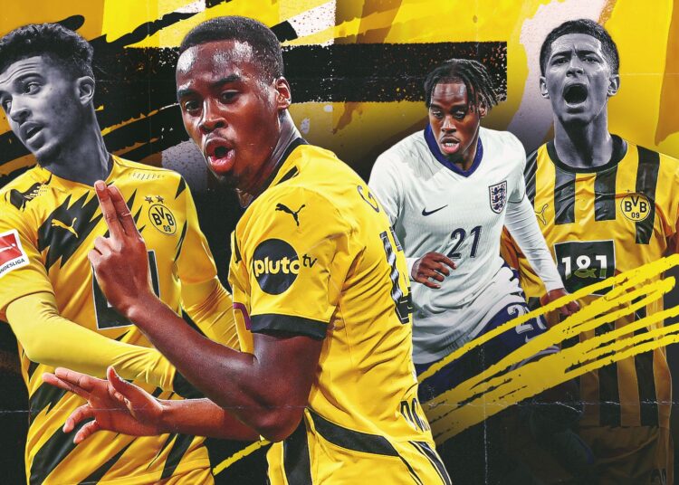 Eilmeldung: Jamie Gittens, ein feuriger englischer Star von Borussia Dortmund, wird für Manchester United gegen Bayern München spielen.