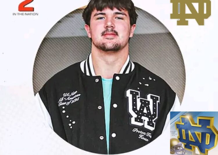 The 6-foot-8, 300-pound offensive lineman is rated the nation’s No. 1, Norte Dame football š Lands 5-Star Recruit! Nation’s No. 1 Prospect Jackson Cantwell⦅.