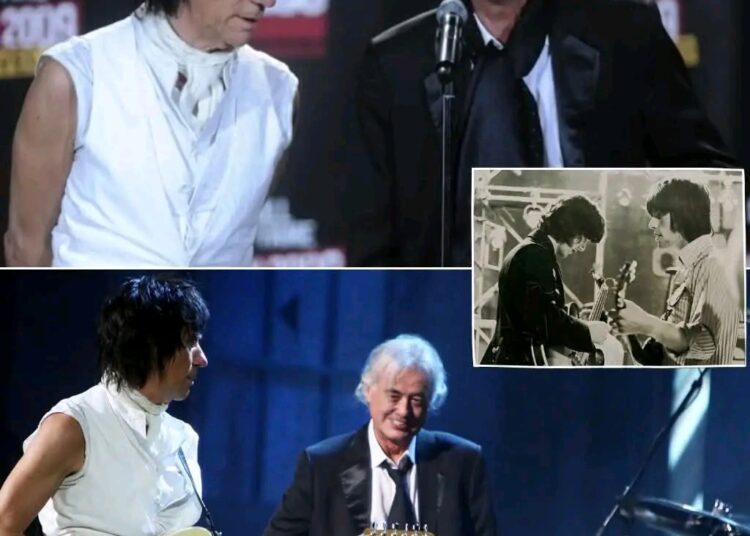 Fans were left speechless by the performance that Jeff Beck and Jimmy Page gave at the Rock and Roll Hall of Fame.  They launched a masterclass in guitar prowess with Beck’s Beck’s Bolero, Page’s signature riffs on Immigrant Song, and a thunderous rendition of Train Kept A Rollin’.  THE WHOLE VIDEO IS BELOW 👇👇👇