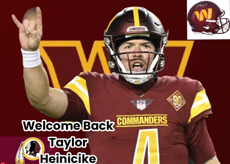DONE DEAL: QB Taylor Heinicike Re-Signs a 4-year Contract With Commanders Washington over the Atlanta Falcons as the new General quarterback… $105 Million and guarantee of…. See more