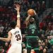 Jaylen Brown scores 30 points and the Celtics upset the Pacers 140-122 with 20 3-pointers